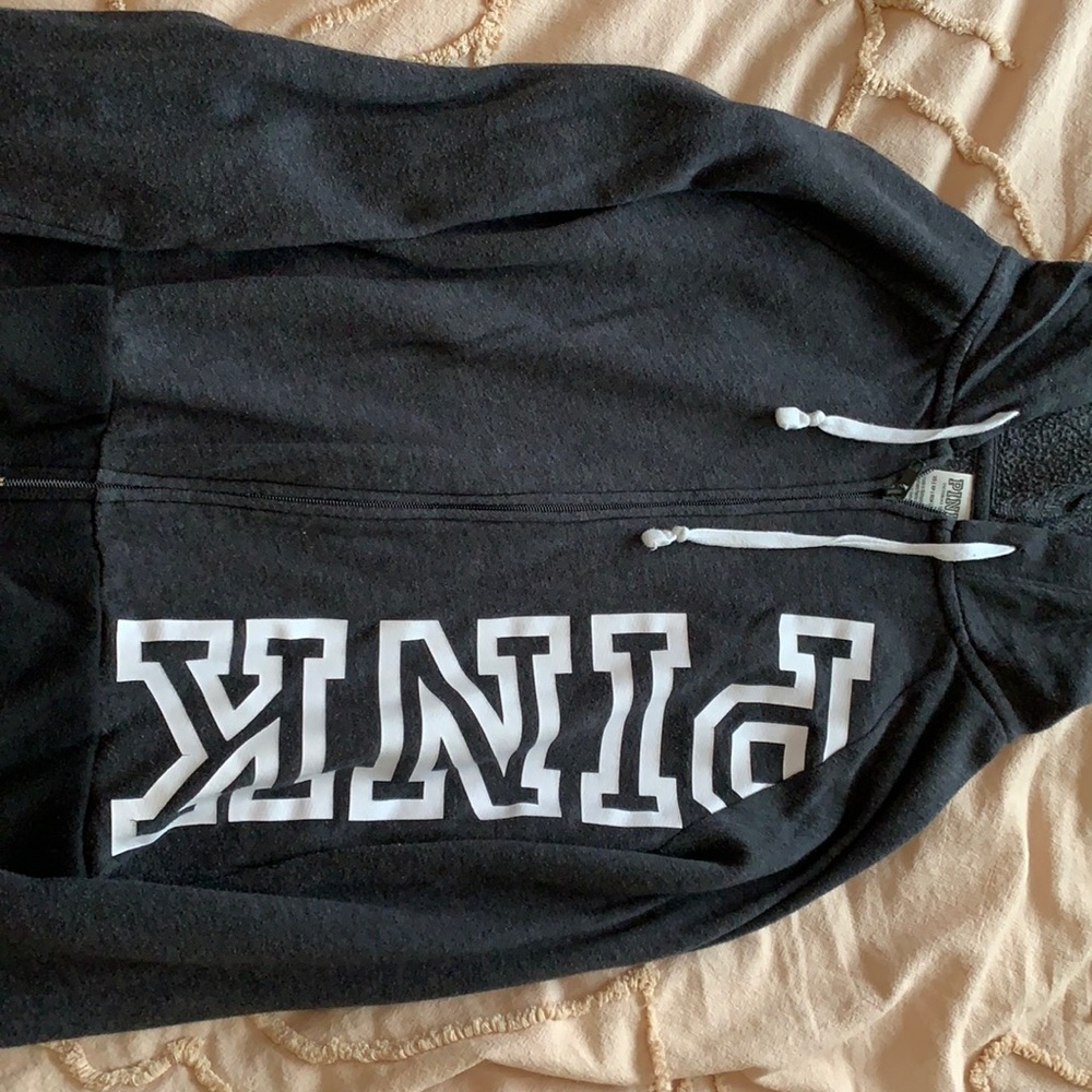 full zip pink hoodie